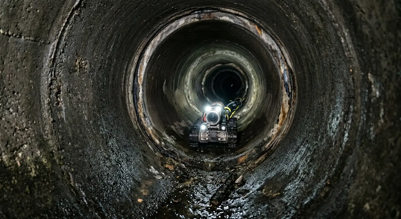 Robotic sewer camera inspecting pipe interior for Drain Snake Service in Dixon